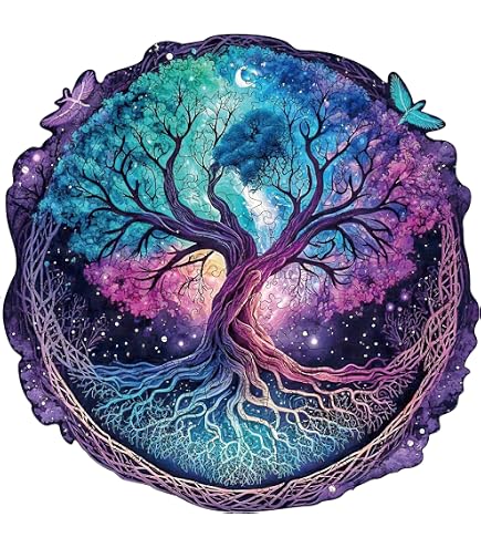 Holzpuzzle Für Erwachsene – 200 Teile, 'The World Tree' Mit Tieren, 30,5x30,5 Cm