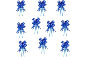 OBLIQUE UNIQUE Oblique-Unique® 10 Geschenkschleifen mit Geschenkbändern für Geschenke und Zuckertüten - Farben und Größe wählbar (Blau 10x7cm)