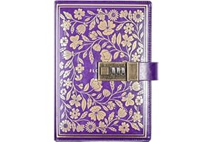 NectaRoy Vintage Lockable Diary, B6 European Style Travel Journal with Lock, PU Leather Password Notebook Planner Agenda Sketchbook, Office School Supplies Student Stationery Birthday Gift, 20x14cm