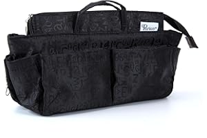 Periea 'Keriea' Handbag Organiser Insert - Tote Bag Insert with 13 Compartments for Bag Organisation - (Black)