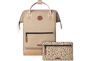 CABAÏA CABAIA - Sac à Dos Adventurer Lobito - Medium 18L - Déperlant - Compartiment Ordinateur Portable 13-2 Poches - Certifié Vegan - Sac Voyage, Affaires, École pour Homme et Femme - Crème