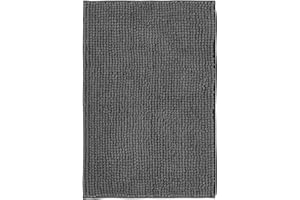 Decomira Alfombra de Baño Antideslizante de Chenilla | Alfombrilla súper Absorbente y Lavable a máquina | para el baño, la Ducha, la bañera o como Alfombra WC | Antracita - 50x80 cm