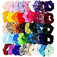 Chloven 45 Pcs Hair Scrunchies Velvet Elastics Bobbles Hair Bands Scrunchy Hair Ties Ropes Scrunchie for Women Girls Hair Accessories- 45 Assorted Colors Scrunchies
