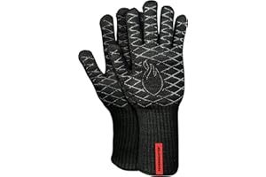 ‎FEUERMEISTER Feuermeister Premium BBQ glove, size 10/set of two/EN 407 certified/heat-resistant to 500 °C/made from top-quality aramid/Nomex fibres/extra-long for baking, cooking and barbecuing