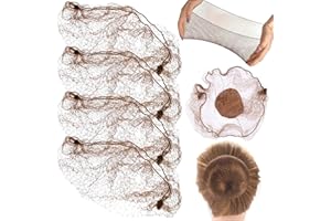 PEVRUAY Redecilla Pelo, 50 Piezas Redecilla Moño Invisibles, Redecillas para Moños Malla con Borde Elástico, Redecilla para Niñas para Camarera, Enfermera, Bailarinas, Azafatas de Línea Aérea