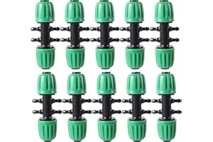 FULAIERGD 10 Stück T-Stück mit Widerhaken 1/2 Zoll bis 4 -Wege 1/4 Zoll Bewässerungsrohr Anti-Drop-Qualitätsfitting (Passt 13 mm ID / 4 mm ID)
