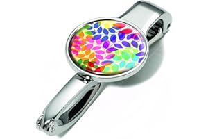 Klips i uchwyt do torebki z dekoracją - #BGH03-A084 - metal - błyszczący - motyw: "COLOURFUL LEAVES" - utrzymuje do 5 kg - oryginał firmy Troika