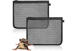 Abbylike 2 Pcs Sugar Glider Nail Trimmer Nails Trimming Pouch Mesh Trim Bag for Guinea Pig Rat Ferrets Small Pets, Black