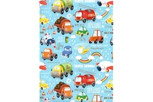 ARKRAFT carta da regalo 3 fogli formato 90 x 65 cm prodotto FSC confezione senza plastica macchinete bambini scuola asilo (18-9258)