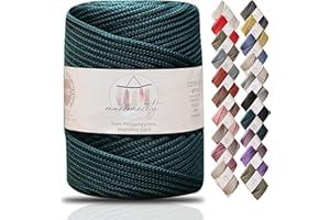 Makromecity Makramee Garn 5mm x 95m Premium Polyester Makramee Schnur Polypropylene Yarn Basteln für Wandbehänge Umhängetasche Handtasche Runner Schnullerkette Platzteller (Waldgrün)