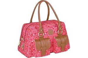 LÄSSIG Lassig Vintage Metro Style Diaper Bag includes matching Bottle Holder, Changing Mat and Stroller Hooks, Paisley Pink