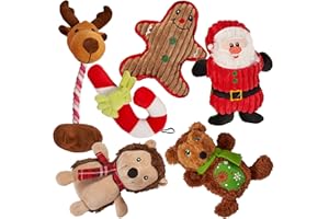 THE TWIDDLERS - 6 Regali Cane Natale Giocattoli Giochi Natalizi per Cani Peluche Cane, Regalo Natale Cane