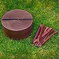 UNIGARDIA Flexible Lawn Edging 10 m with 20 Securing Pegs - Height 13 cm, Thickness 3 mm - Plastic Grass Border & Flower Bed Garden Edging - Easy to use, UV resistant, Brown with Wooden Design
