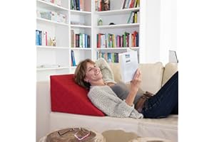 Sabeatex Back Cushion 60 x 50 x 30 cm Comfortable Reading Cushion for Bed and Sofa Dimensionally Stable Backrest Ideal for Reading or Gaming Cushion Versatile Back Cushion Red