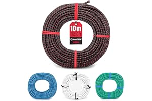 MAGMA Rouleau de Corde Elastique | Diamètre 6 mm - Sport Nautique, Survie, Voile, Bateau, Camping, Bâche | pour Intérieur et Extérieur: Randonnée, Bivouac, Jardin (25, Noir)
