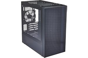 Cooler Master MasterBox NR400 boitier Mini Tour Micro ATX, vitre latérale trempée, 2 x 120 mm Ventilateurs préinstallés, Gestion Flexible du Flux d'air et du câblage, sans graveur de Disque Optique