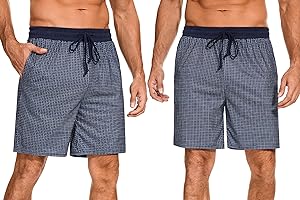 Nieery Pantalon de pyjama court homme short de pyjama Pantalon de sommeil coton pour hommes vêtement de nuit bas de pyjama pantalon de détente pantalon de loisirs