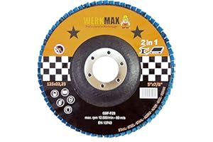 NUGOYA Werkmax Fächerscheiben 30 Stück | 125 x 22 Korn 80 | Multi Lamellenscheiben