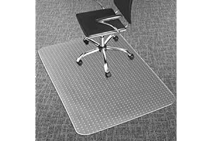 LeapYouth 90x120 cm Office Chair Mat for Carpets, Heavy Duty Computer Chair Mat for Low and Standard Pile Carpeted Floors, Non-slip PVC Floor Protectors for Home Office Chair, Easy Clean, BPA Free