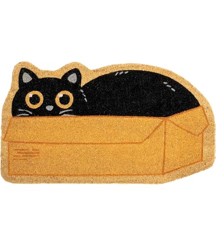 Zerbino Semicircolare In Cocco 40x70cm – Motivo Gatti Colorati, Antiscivolo, Setole 20mm, Per Ingresso Casa