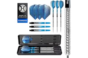 ‎HARROWS Harrows Pulse 90% Tungsten Darts | Steeldarts-Set mit Tragetasche | 21g, 22g, 23g, 24g, 25g & 26g | Enthält Supergrip Fusion Shafts und 100 Micron Prime Flights