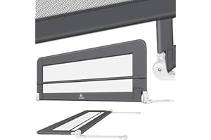 KESSER® Riel de Cuna Barandilla de Cama para niños Barandilla de Cuna para niños Riel de Cuna para niños, 150cm - Gris Oscuro