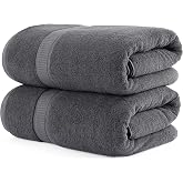 Utopia Towels - Large Bath Towels 80 x 200 cm (Pack of 2) (Grey) | 2 PACK LARGE BATH TOWELS - Size 80 x 200 cm for full cover
