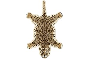 RugVista Leopard, Tappeto per cameretta bimbi, 100 x 160 cm, Tappeto per bambini, Tappeto da gioco per bambini, Design moderno, Fatto a mano, Pelo medio, Lana, Senza sostanze nocive, Beige