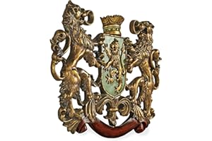 Design Toscano Heraldic Royal Lions Coat of Arms Wall Sculpture