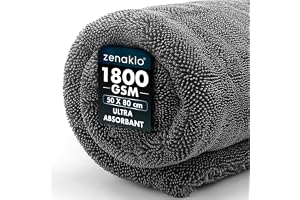 Zenakio XXL mikrofiberduk för bil - 50x80 cm - 1800 g/m² magisk fönsterduk, ränderfri, ultraabsorberande, repfri