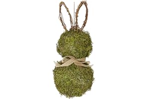 HEITMANN DECO Ghirlanda per porta, coniglietto con fiocco e fiore, decorazione da tavolo, finestra, decorazione da parete – primavera, Pasqua, decorazione pasquale – naturale, verde