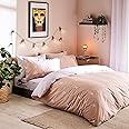 Playboy Bedding Iconic Bunny Reversible Double Duvet Cover Set with Pillowcases Nude