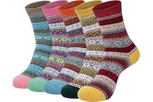 Chalier Finery 5 par wełnianych skarpet zimowych, ciepłe, grube skarpety termiczne, do wędrówek, na Boże Narodzenie, Święto Dziękczynienia, prezenty dla kobiet i dziewcząt,