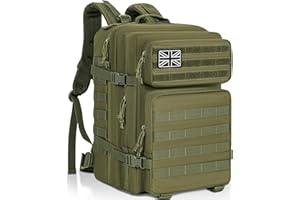 OUUTMEE Military Tactical Backpack(25L/35L/45L/50L), MOLLE Rucksack for Men & Women, Army Assult Camouflage Hunting Daypack 3 Day Bug Out Bag Laptop Bag for Hiking, Travel,Camping & Outdoor Adventures