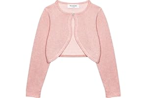 Bolerose Girls Long Sleeve Sparkle Cardigan Childrens Kids Bolero Shrug