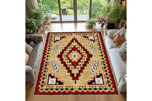 Tehocwiz Kit Tapis Point Noué à Faire Antidérapant Création Tapis et Canvas Taille Création Tapis à Crocher pour Adultes Kit Tapis Crochet Loquet Grande Kit de Tapis à Nouer Soi-même 40x70 cm