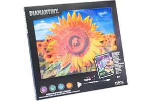 DIAMANTINY Level Up - QUADRO - Creative Art, Diamond Painting Kit, crea il mosaico Girasole