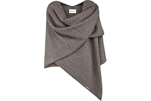 GIESSWEIN Merino Lambswool Cape - Eleganter Feinstrick Überwurf aus Lammwolle, Merinowolle Cape für Damen, XXL Umhängetuch, Poncho-Schal