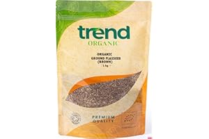 Trend Organic Ground Flaxseed (Brown), Milled Linseed Seeds, High in Protein, Rich in Fibre and Omega-3s, Certified Organic, Vegan, GMO-Free, No Additives, No Preservatives, Raw Whole Seeds, 1kg