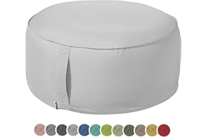 ‎HEIMTEXLAND heimtexland Outdoor Pouf Sitzkissen wetterfest Garten Bodenkissen ausblasbar Fußhocker Yoga Lounge Hocker Tisch Party Deko Sitzsack 25x55 Typ551 Hellgrau