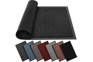 BLADO Washable Door Mats Indoor & Outdoor - Non-Slippery Heavy Duty - Stylish & Large Rubber - Perfect Dust Grabbing Doormats (Anthracite, 40cm x 60cm)