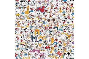 KEULABLEN 100Pcs Cute Cartoon Stickers, Mickey & Minnie Mouse Princess Stickers for Kids, Vinyl Waterproof Graffiti Decals for Laptop Water Bottles Phone Skateboard Bicycle Luggages