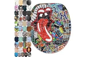 Sanilo Abattant WC, Grande sélection de lunettes de toilette, Finition de haute qualité, Charnières robustes, Fixation facile (Graffiti)