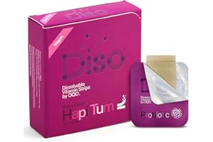 OQO Diso Dissolvable Hapi Tum Strips - Box of 30 Oral Thin Strips, Single Serve Pouches, Nutrition Supplement, for Gut Health, Vegan, Sugar Free, Maximum Absorption, Gluten Free (Berry Blast Flavour)