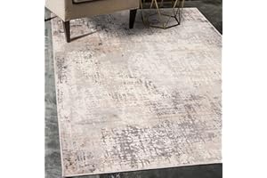 Carpeto Rugs Tappeto Salotto Moderno Astratto Pelo Corto - Tappeti Moderni Soggiorno - Tappeti Camera da Letto - Tappeti Vintage Salotto Grandi Dimensioni - Beige Grigio 1-200 x 300 cm