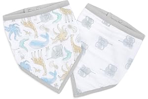 aden + anais™ essentials - Baberos de muselina de algodón (2 unidades, 100% algodón), diseño de bandana