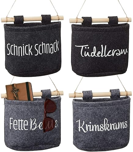 Runde Hängetasche Aus Filz - 4-Fach Organizer Für Bad & Küche
