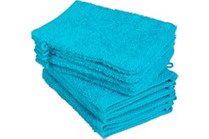 BaSaTex - Zestaw 10 ściereczek do twarzy – ręczniki frotte z pętelką do zawieszenia, z miękkiej bawełny 15 x 21 cm - ręczniki dla gości z certyfikatem Öko-Tex Made in Green - turkusowe