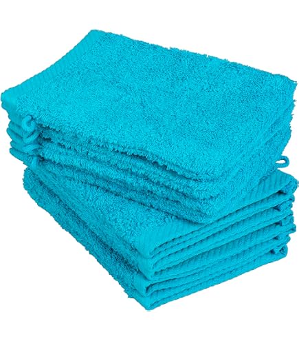 KARAT Lot De 10 Serviettes De Toilette Vertes 30x30cm 100% Coton Oeko-Tex