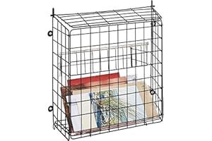 DIRECT ONLINE HOUSEWARE House of Home - Extra Large Letterbox Cage for Wooden Doors - Easy Access Post Box Cage for Door, Black Letter Catcher, Mail Basket Front Door - Perfect for Puppy or Dog Owners